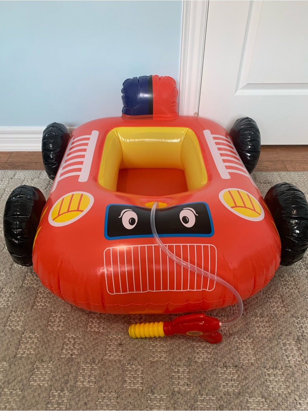 Inflatable Fire Engine Kids Boat with pump water gun